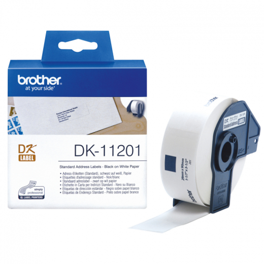 Brother Etikett DK11201 29x90mm weiß 400 St./Pack., - BRODK11201