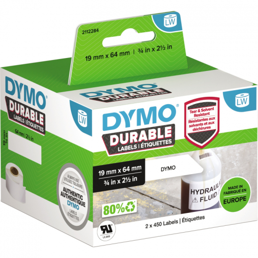 DYMO Etikett 2112284 19x64mm ws 2x450 St./Pack., - DYM2112284