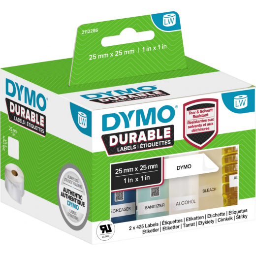 DYMO Etikett 2112286 25x25mm ws 2x850 St./Pack., - DYM2112286