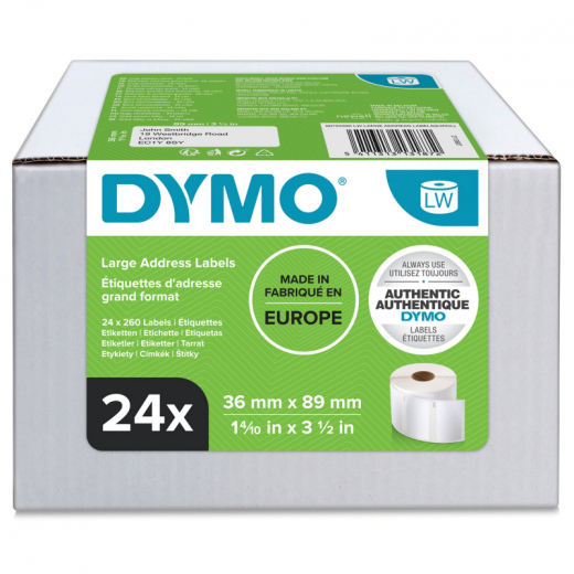 Dymo Adressetikett S0722390 permanent 24x260 St./Pack., - DYMS0722390