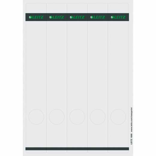 Leitz Ordneretikett 16880085 lang/schmal Papier gr 125 St./Pack., - LEI1688GR