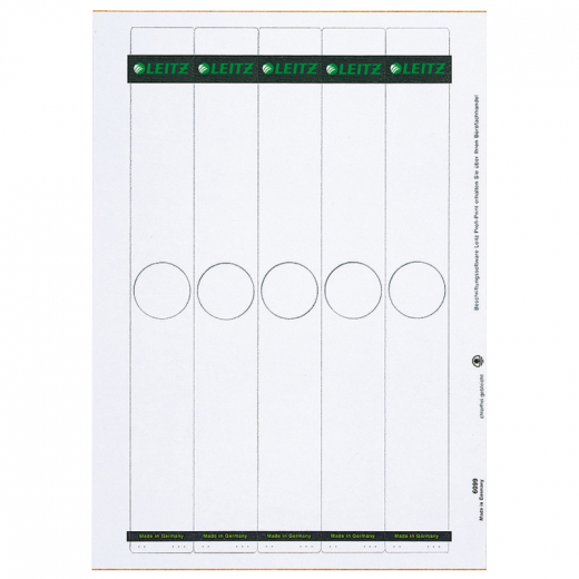 Leitz Ordneretikett 60990085 lang schmal Papier grau 125 St./Pack., - LEI6099GR