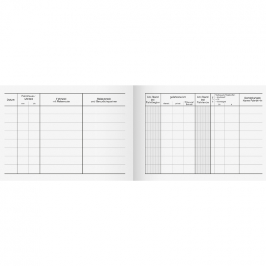 BRUNNEN Fahrtenbuch 10-10141 DIN A6 40Blatt, - 114002000