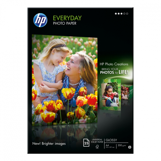 HP Fotopapier Everyday Q5451A DIN A4 200g weiß 25 Bl./Pack., - HPAQ5451A