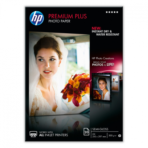 HP Fotopapier Premium Plus CR673A DIN A4 297g weiß 20 Bl./Pack., - HPCR673A