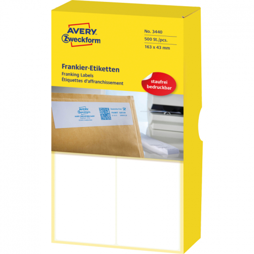 Avery Zweckform Frankieretiketten 03440 163x43mm 500 St./Pack., - ZWE3440