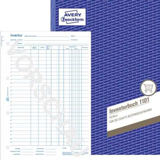 Avery Zweckform Inventurbuch 1101 DIN A4 50Blatt,