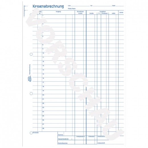 Avery Zweckform Kassenabrechnung 428 DIN A4 2x50Blatt, - ZWE428