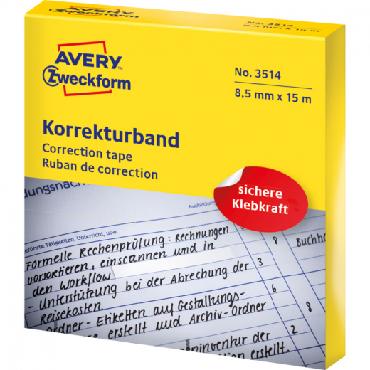 Avery Zweckform Korrekturband 3514 8,5mmx15m, - 774580