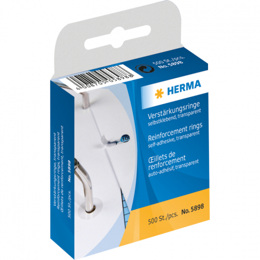 Herma Lochverstärkungsring 12mm transparent 500 St./Pack, - 288012