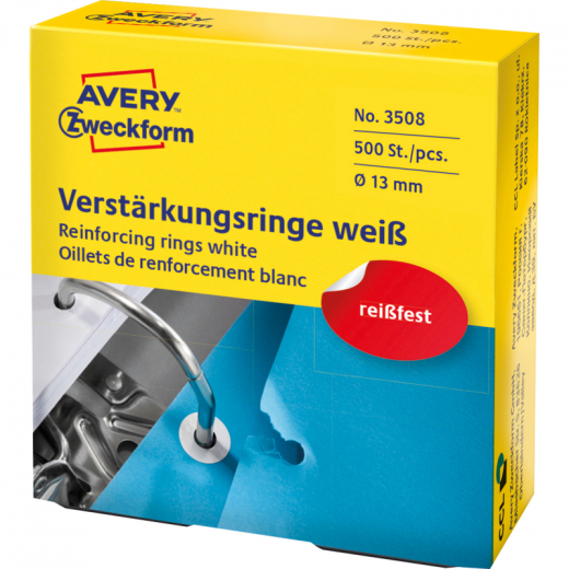 Avery Zweckform Lochverstärkungs- ring 3508 weiß 500 St./Pack., - ZWE3508