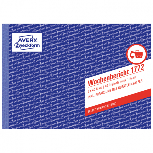 Avery Zweckform Wochenbericht 1772 DIN A5 quer 80Blatt, - 7201772