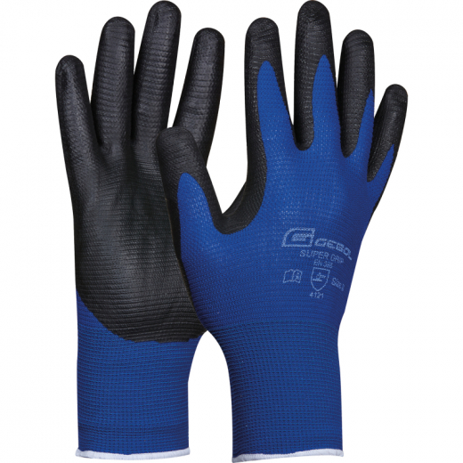 GEBOL Handschuh Super Grip 709285 Gr.9 1Paar blau/grau,