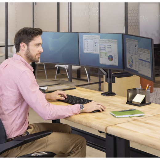 Fellowes Monitorarm dreifach Platinum Series 8042601 sw, - FEL8042601