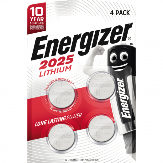 Energizer Knopfzelle E300849104 CR2025 Lithium 4 St., - 216071