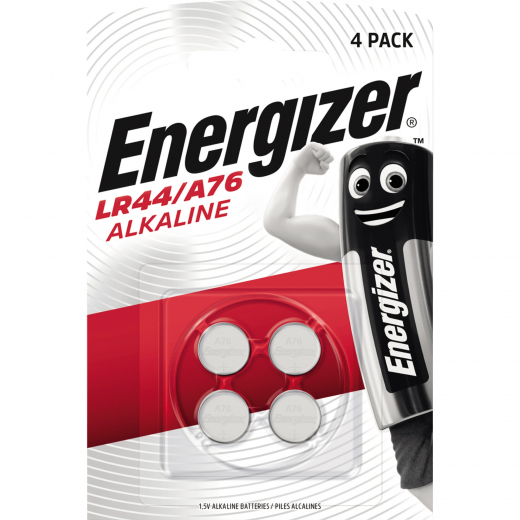 Energizer Knopfzelle LR44/A76 E300141401 Alkali 4 St./Pack., - 216076