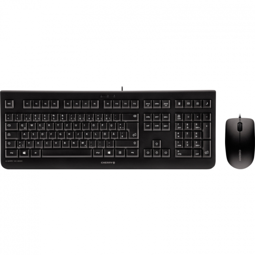 Cherry Tastatur-Maus-Set DC2000 JD-0800DE-2 schwarz, - 218230