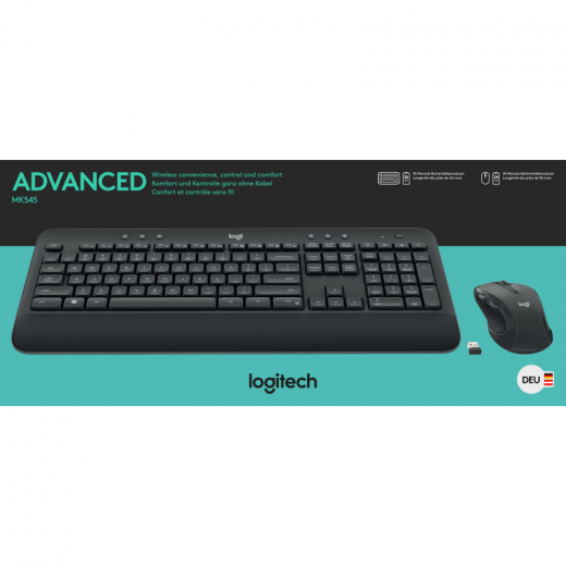 Logitech Tastatur/Maus Set MK545 920-008889 wireless sw, - 785097990