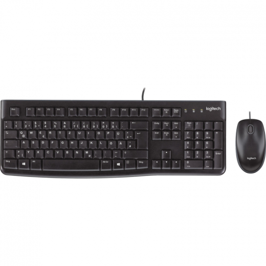 Logitech Tastatur-Maus-Set MK120 920-002540 corded schwarz, - LOG920002540