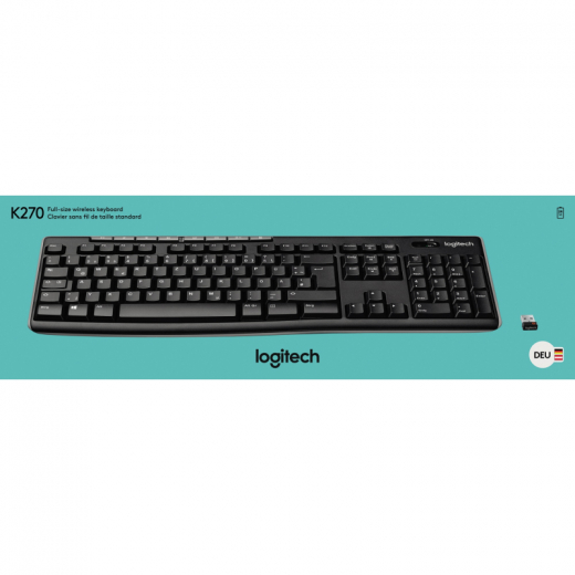 Logitech Tastatur K270 920-003052 Wireless schwarz, - LOG920003052