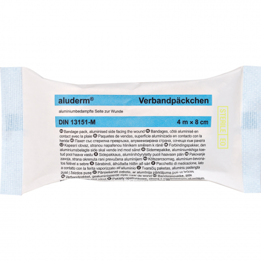 aluderm Verbandpäckchen 1003372 mittel 4mx8cm Kompresse 10x12cm, - 217768