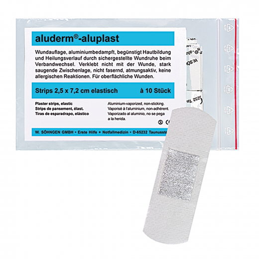 aluderm Pflasterstrip aluplast 1009178 2,5x7,2cm el. 10 St./Pack., - 217774