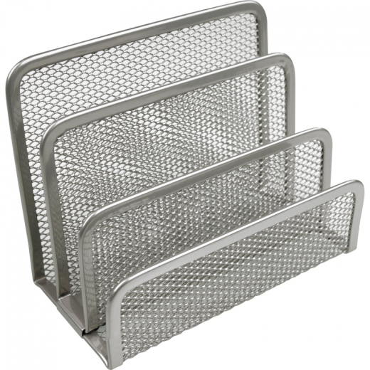 helit Briefständer Mesh H2518300 14x7x9,7cm 3Fächer Metall silber,