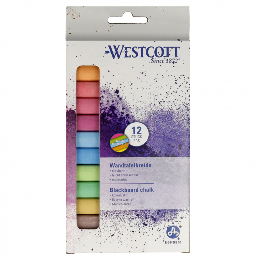 Westcott Tafelkreide E-744983 00 sort. 12St., - 220002599