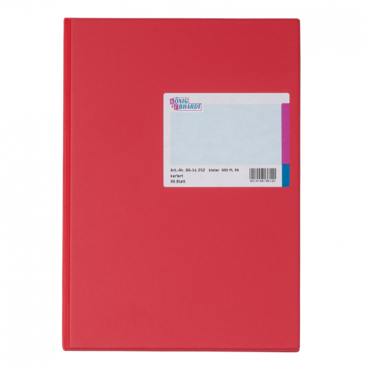 König & Ebhardt Kladde 8614252 DIN A4 kariert 96Blatt rot,