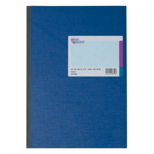 König & Ebhardt Kladde 8616172 DIN A6 liniert 96Blatt blau, - KOE8616172