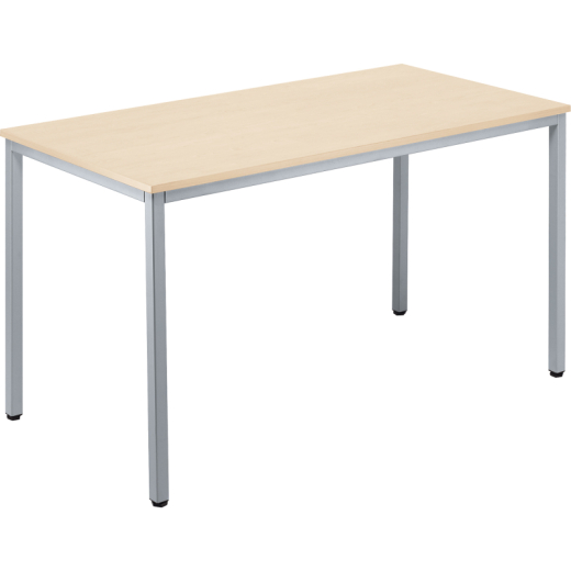 Konferenztisch 1.200x800mm Gestell alusilber Platte ahorn, - 810003979