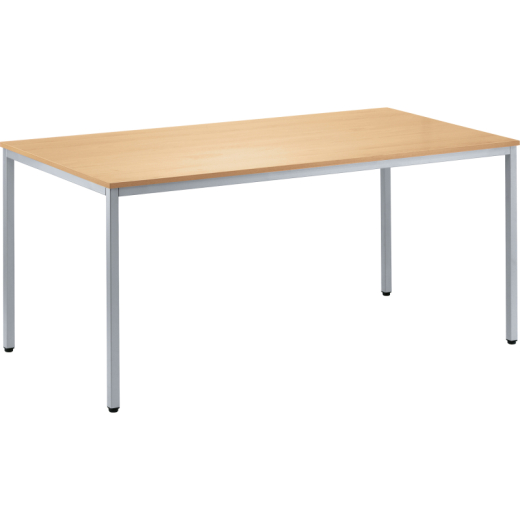 Konferenztisch 1.400x700mm Gestell alusilber Platte buche,