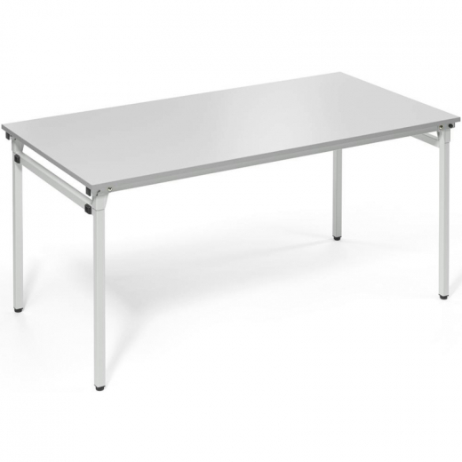 Klapptisch 4-Fuß 1.600x800mm Gestell alusilber Platte lichtgrau,