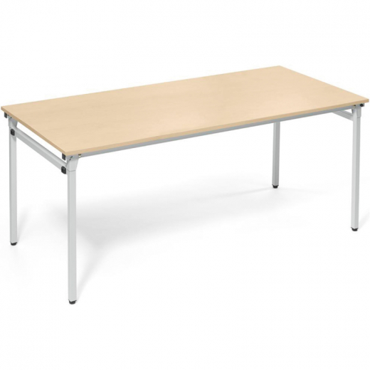 Klapptisch 4-Fuß 1.800x800mm Gestell alusilber Platte ahorn,