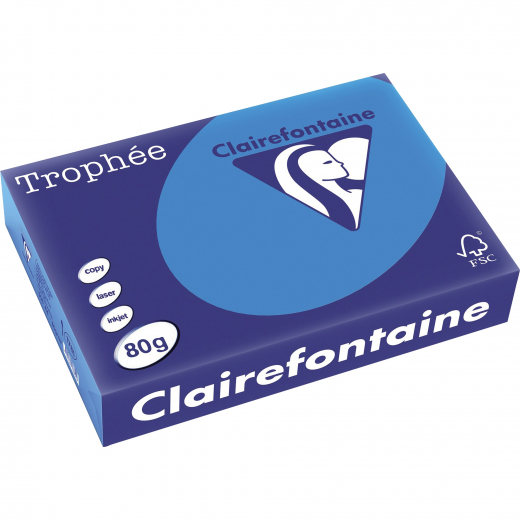 Clairefontaine Kopierpapier 1781C A4 80g karibikblau 500Bl., - 225050