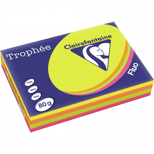 Clairefontaine Kopierpapier 1705SC A4 80g neon sort. 500Bl., - 22576X