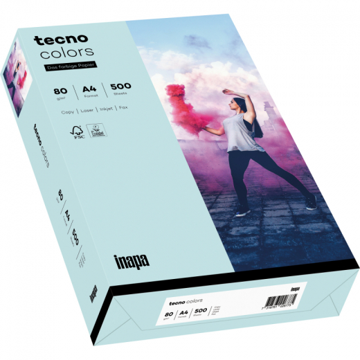 inapa tecno Kopierpapier Colors 2100011395 A4 80g hellblau 500Bl.,