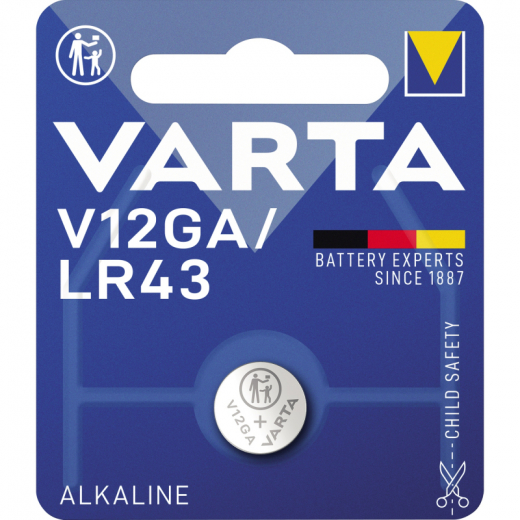 Varta Knopfzelle 04278101401 V12GA 1,5V 80mAh Alkali-Mangan, - 3060694