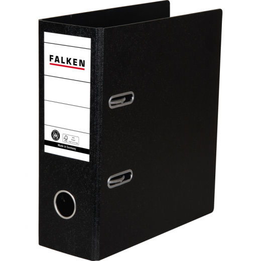 Falken Ordner S80 11285830 DIN A5 hoch 80mm Hartpappe schwarz, - FAL11285830