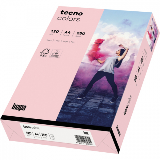 inapa tecno Kopierpapier Colors 2100011358 A4 120g rosa 250Bl., - 204653016