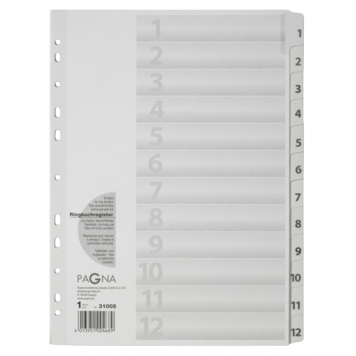 PAGNA Register 31005-08 1-12 DIN A4 12tlg ws, - 195338