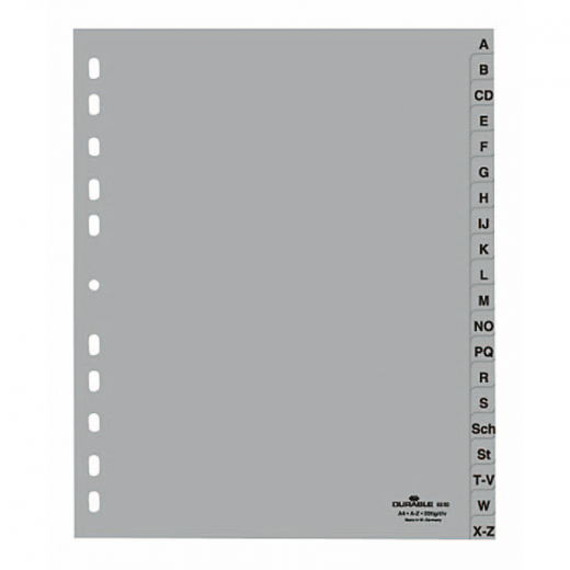 DURABLE Ordnerregister 652010 A-Z A4 geprägte Taben 20tlg. gr,