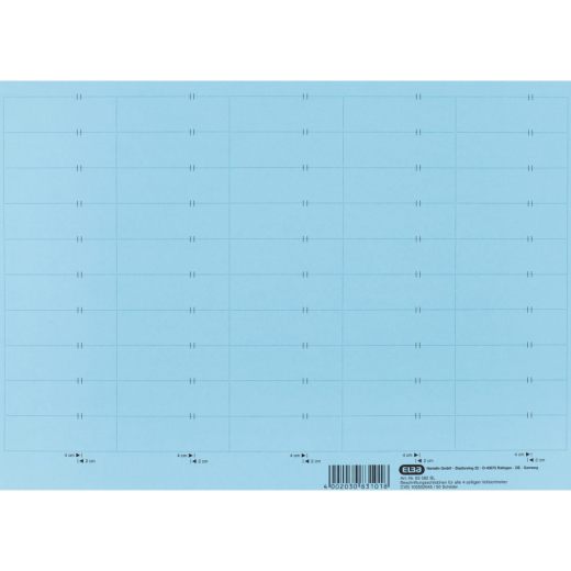 ELBA Beschriftungsschild 100552045 160g Karton blau 10x50St., - ELB83582BL