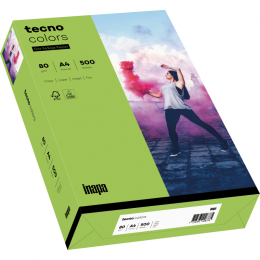 inapa tecno Kopierpapier Colors 2100011394 A4 80g grün 500Bl.,