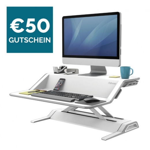 Fellowes Sitz-Steh-Workstation Lotus 0009901 weiß,