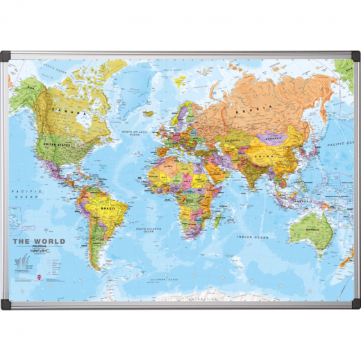 Bi-office Magnettafel MAP0100802 Weltkarte 120x90cm, - 675173088