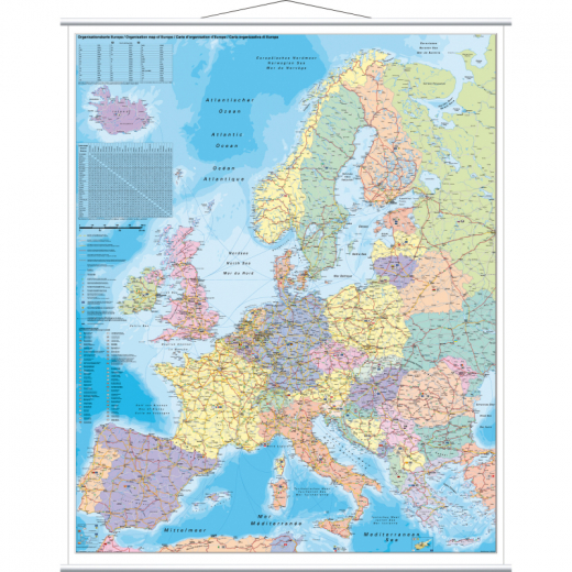 Franken Kartentafel Europa KAM700 137x97cm laminiert, - 750105