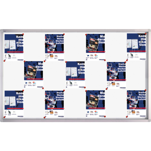 Franken Schiebeglasvitrine Schreibtafel SK6124 99x184x4,6cm ws, - 136013001