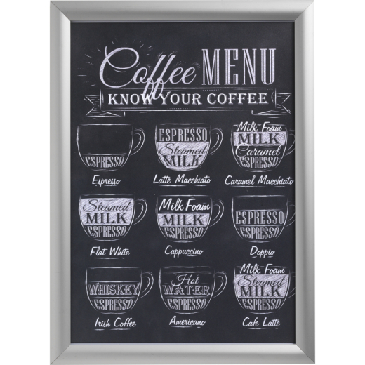 Deflecto Wandprospekthalter SFA1S A1 Klapprahmen silber,