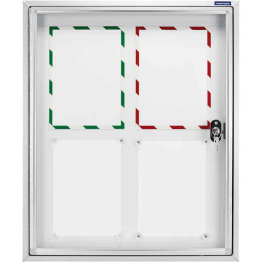 magnetoplan Schaukasten CC 1214200 90x112,5cm 9xDIN A4 Aluminium ws,